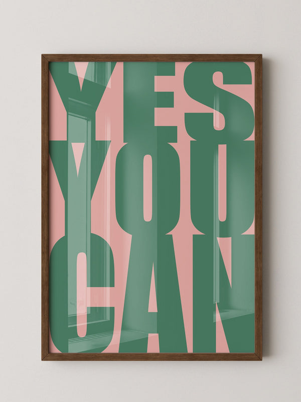 YES YOU CAN Typografie Grün