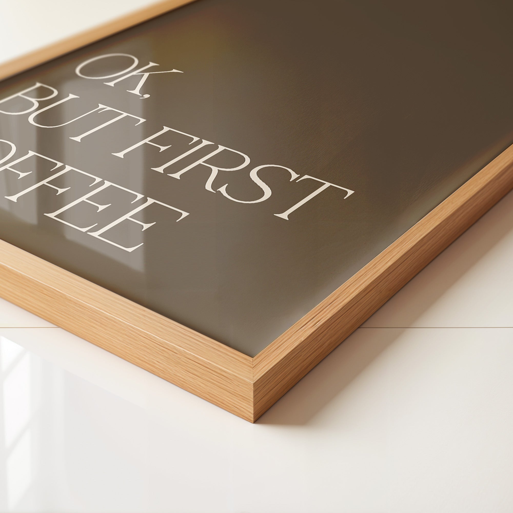 Kaffee Zitat minimalistisch braun