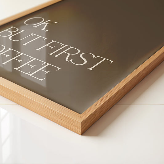 Kaffee Zitat minimalistisch braun