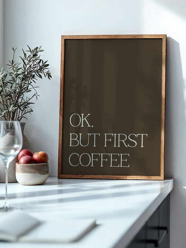 Kaffee Zitat minimalistisch braun
