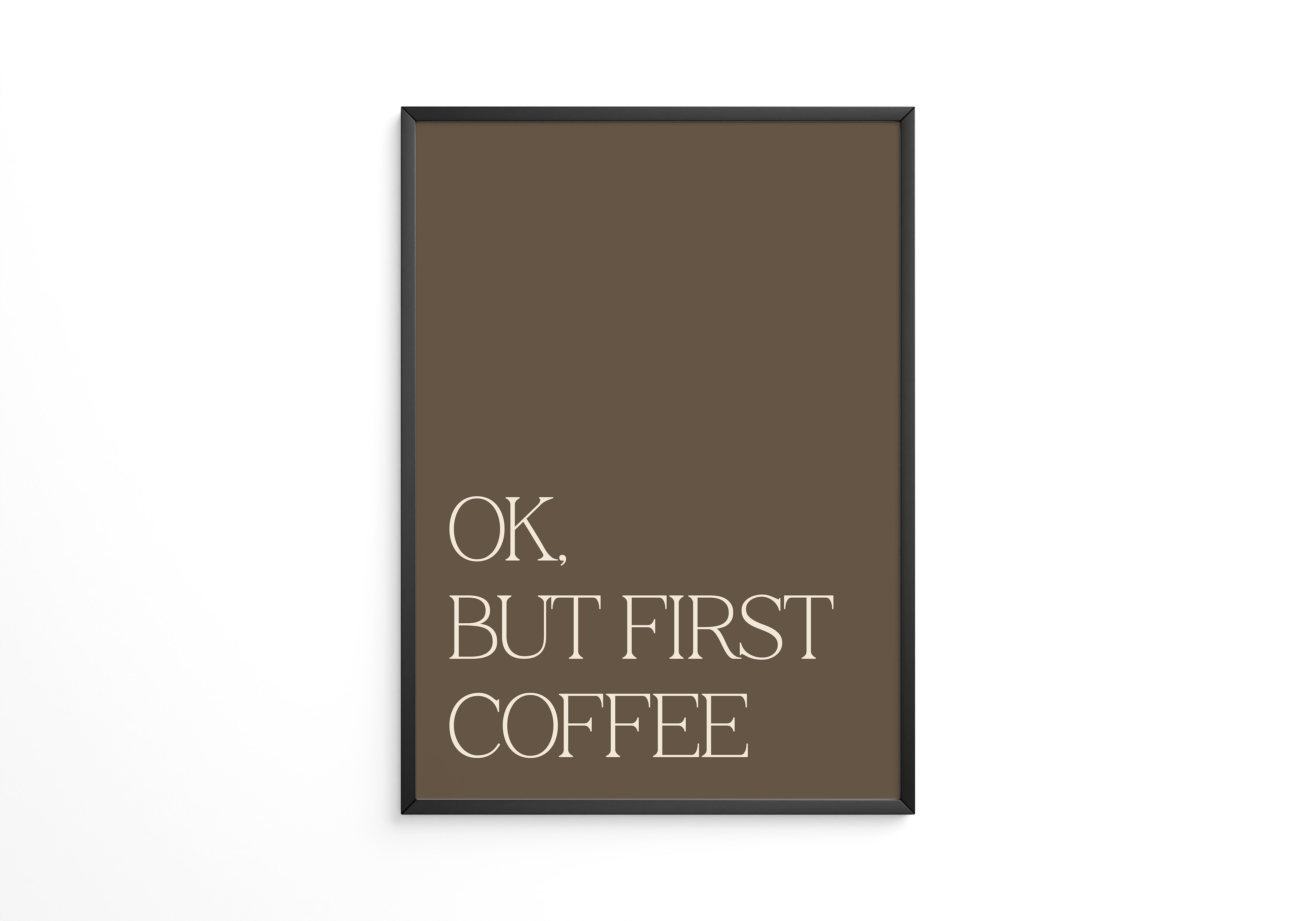 Kaffee Zitat minimalistisch braun