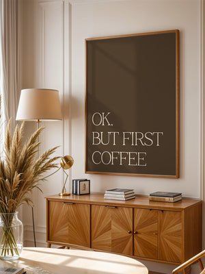 Kaffee Zitat minimalistisch braun