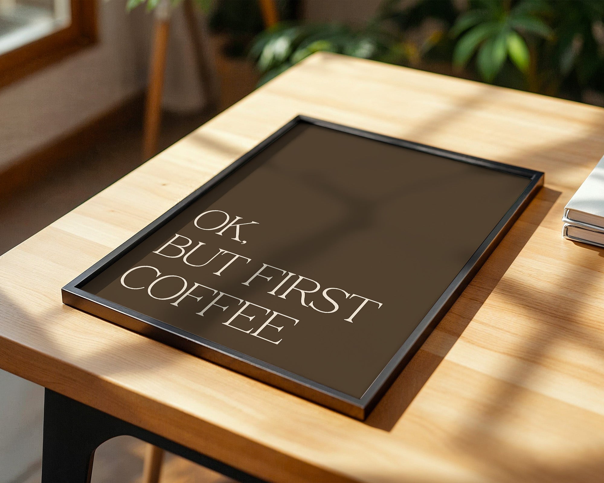 Kaffee Zitat minimalistisch braun