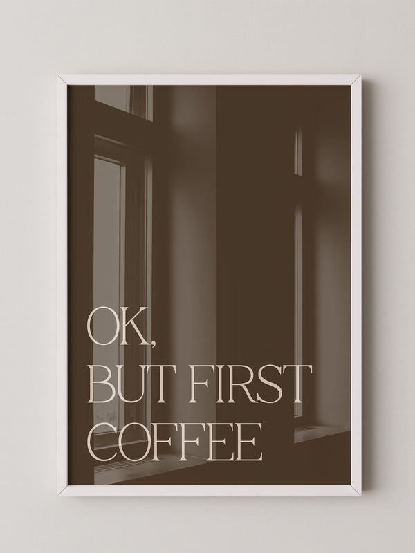 Kaffee Zitat minimalistisch braun