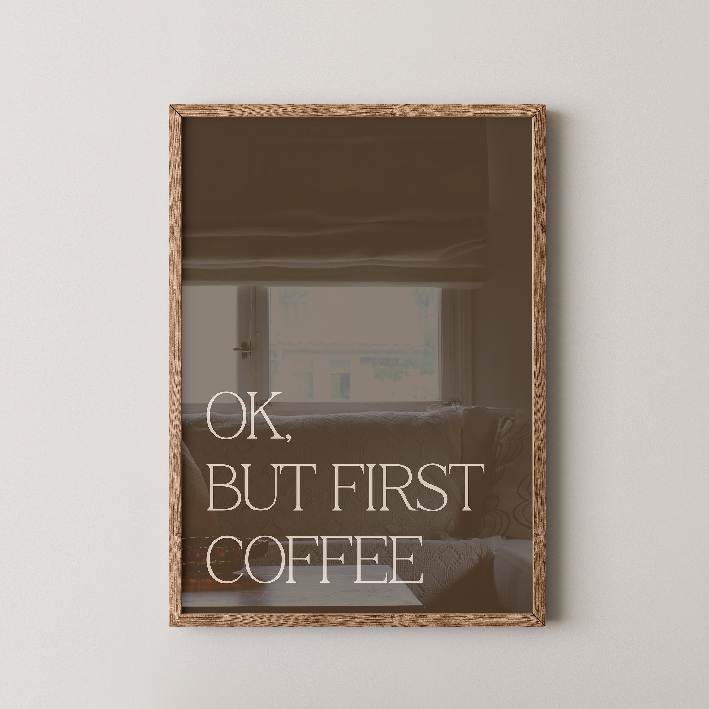 Kaffee Zitat minimalistisch braun