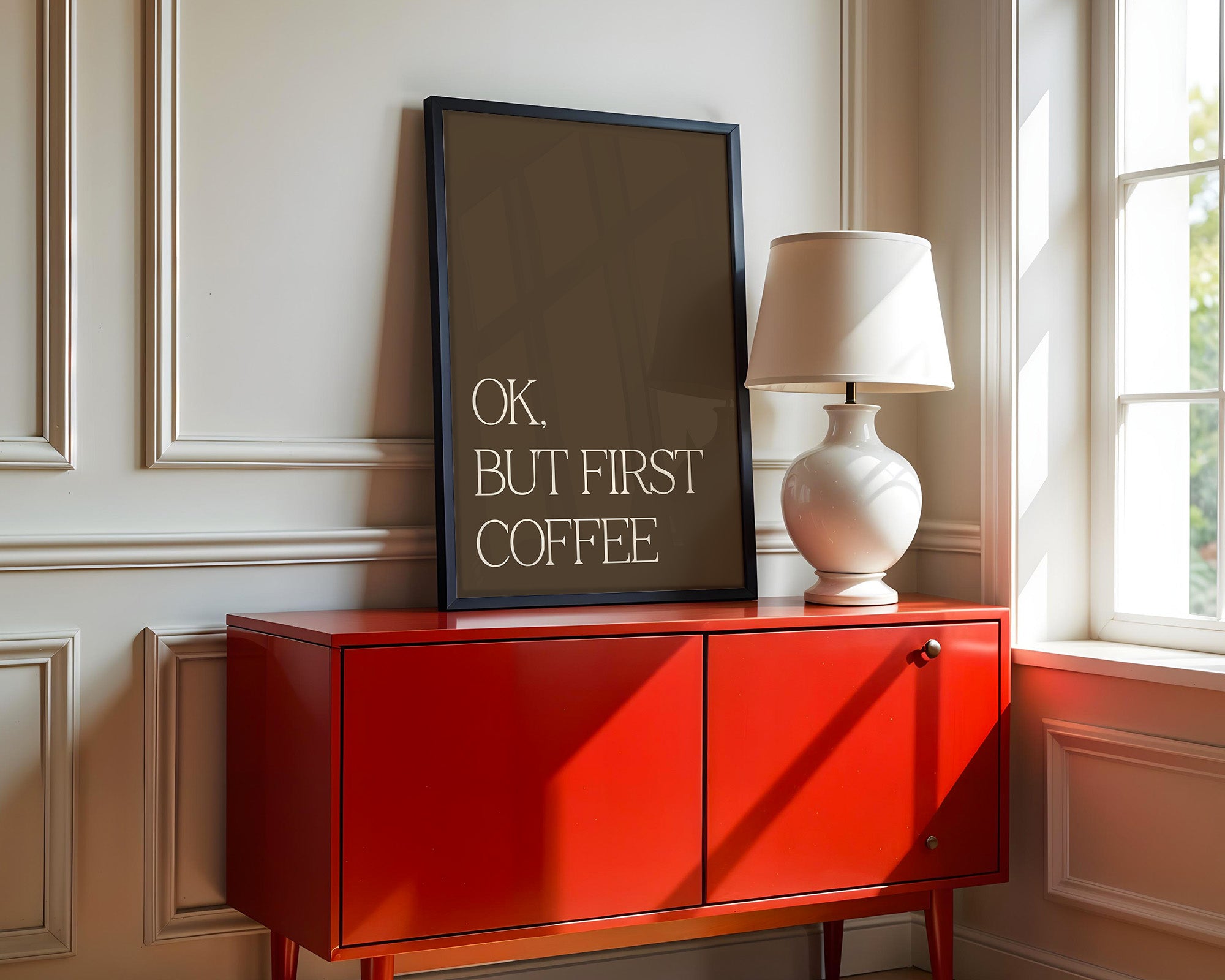 Kaffee Zitat minimalistisch braun