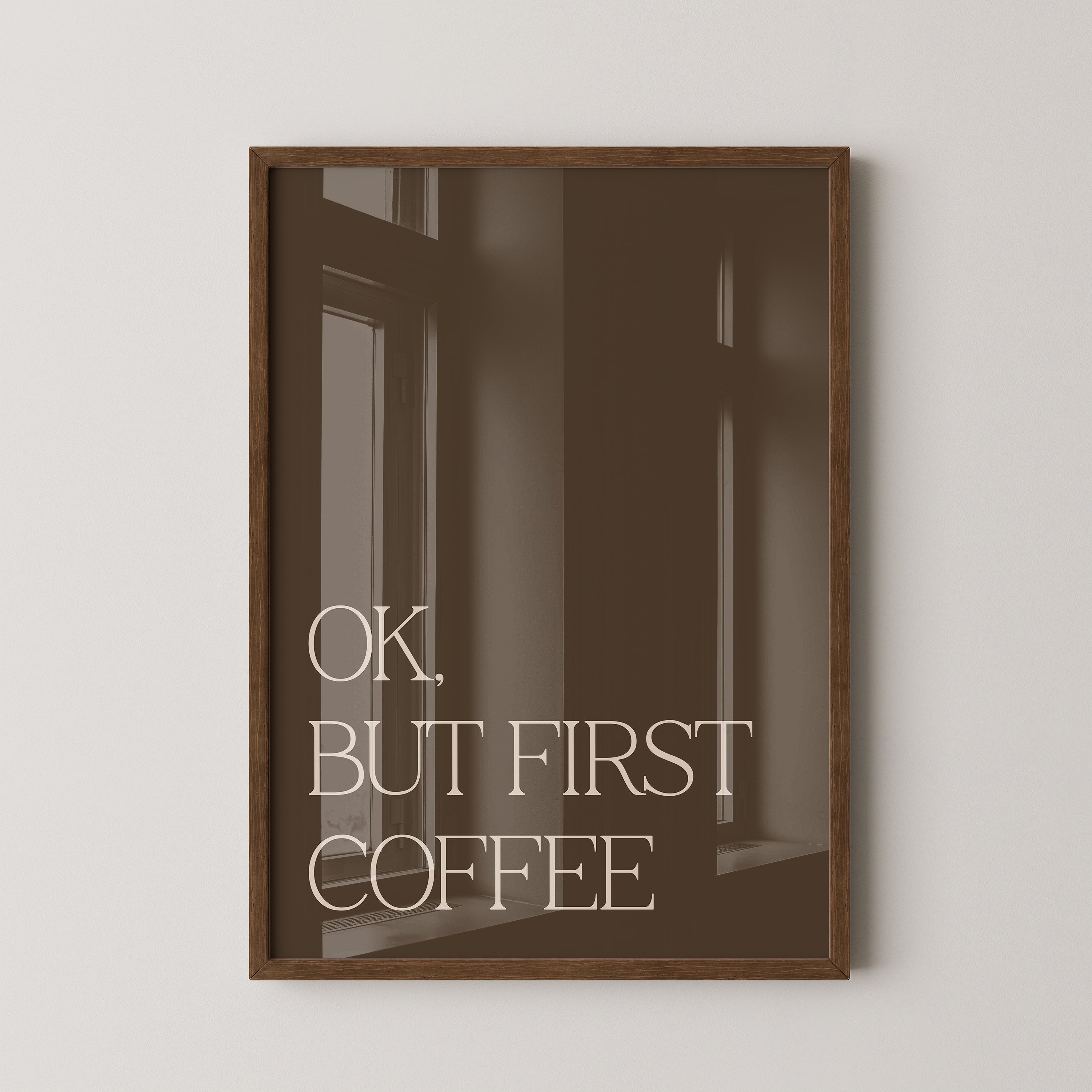 Kaffee Zitat minimalistisch braun