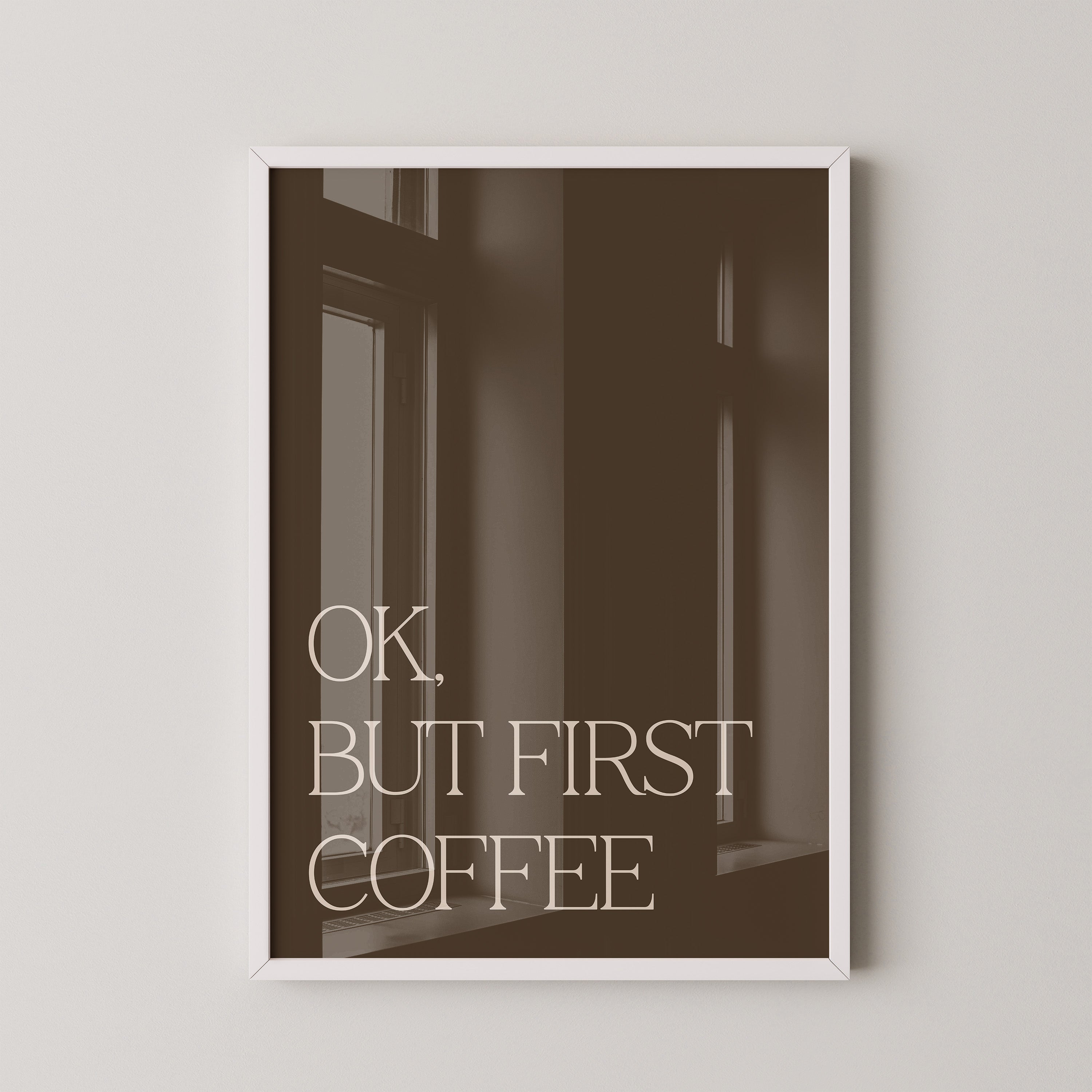 Kaffee Zitat minimalistisch braun