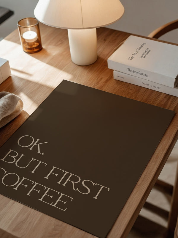 Kaffee Zitat minimalistisch braun