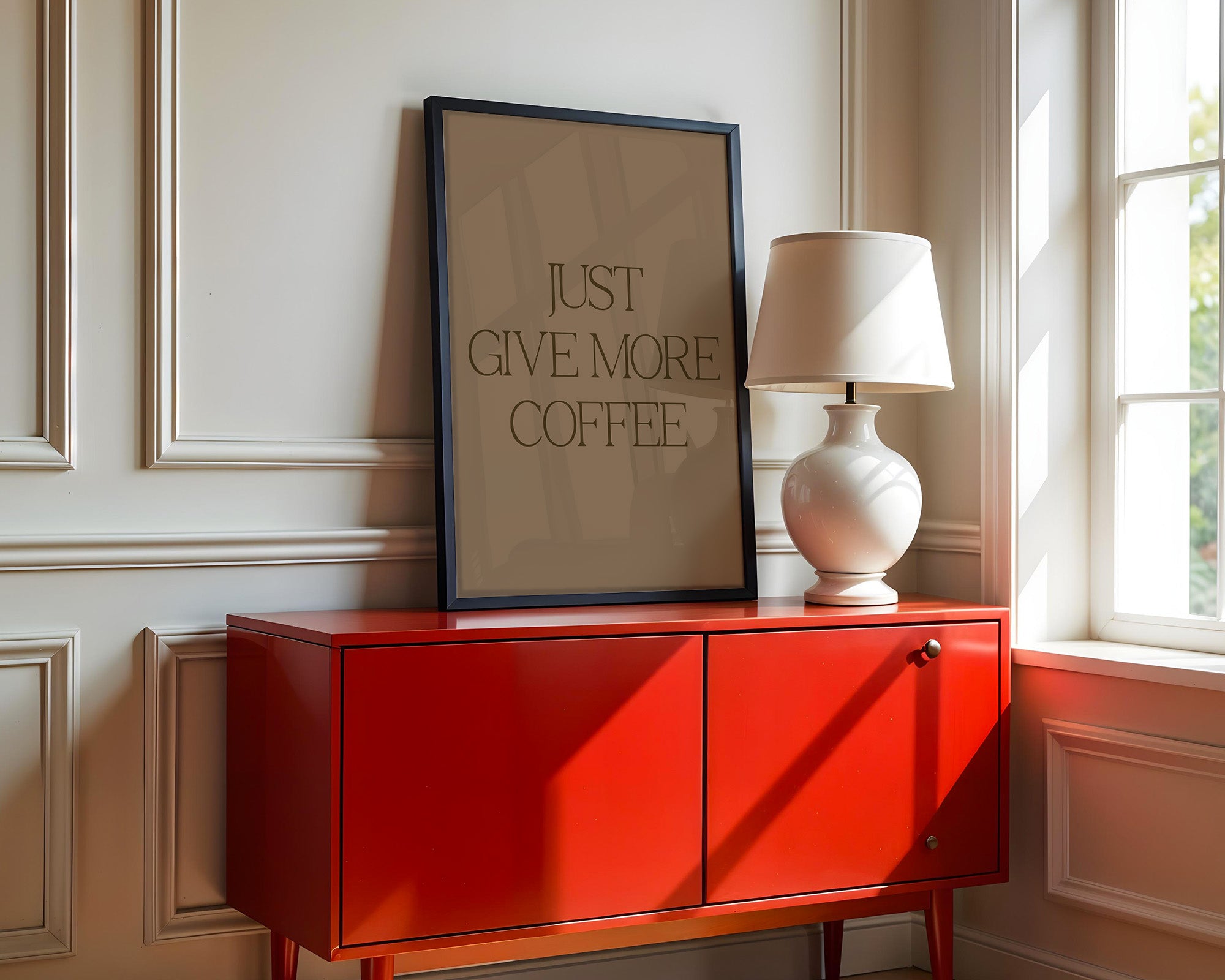 Kaffee Spruch Minimalistisch Braun