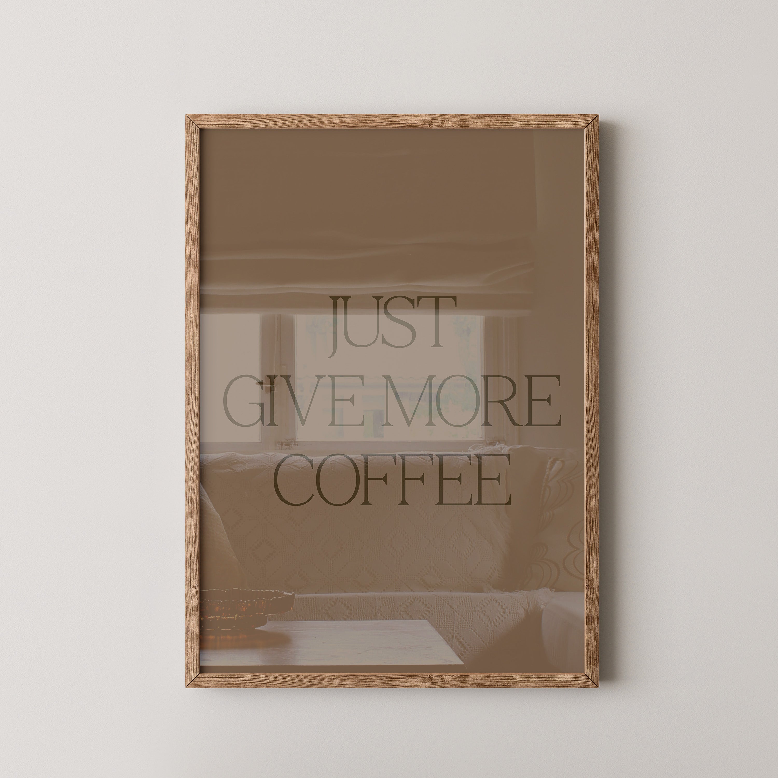 Kaffee Spruch Minimalistisch Braun