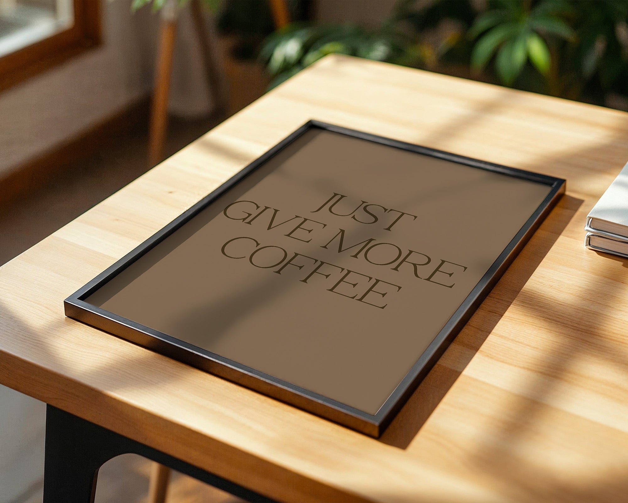 Kaffee Spruch Minimalistisch Braun