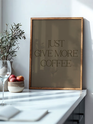 Kaffee Spruch Minimalistisch Braun
