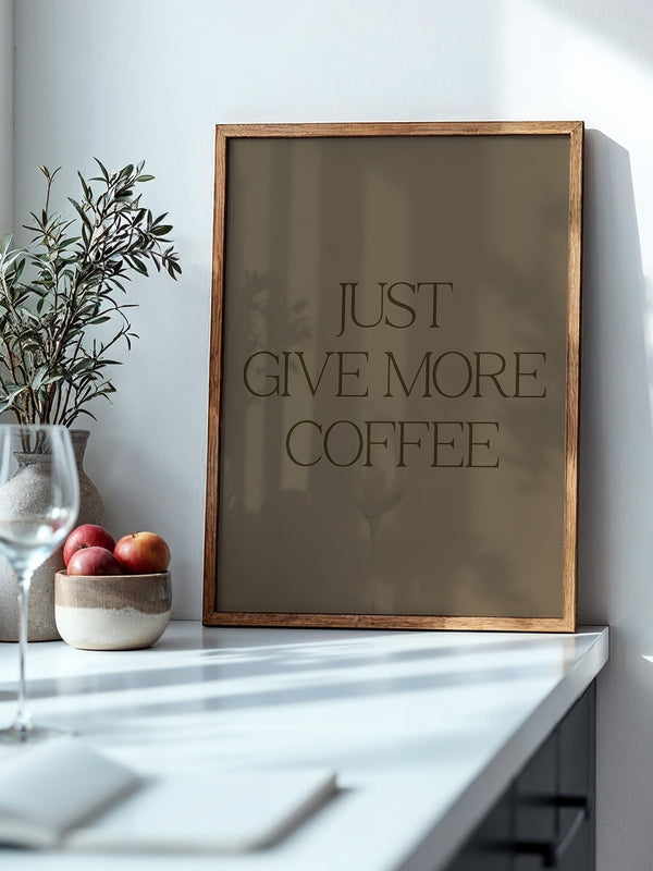Kaffee Spruch Minimalistisch Braun