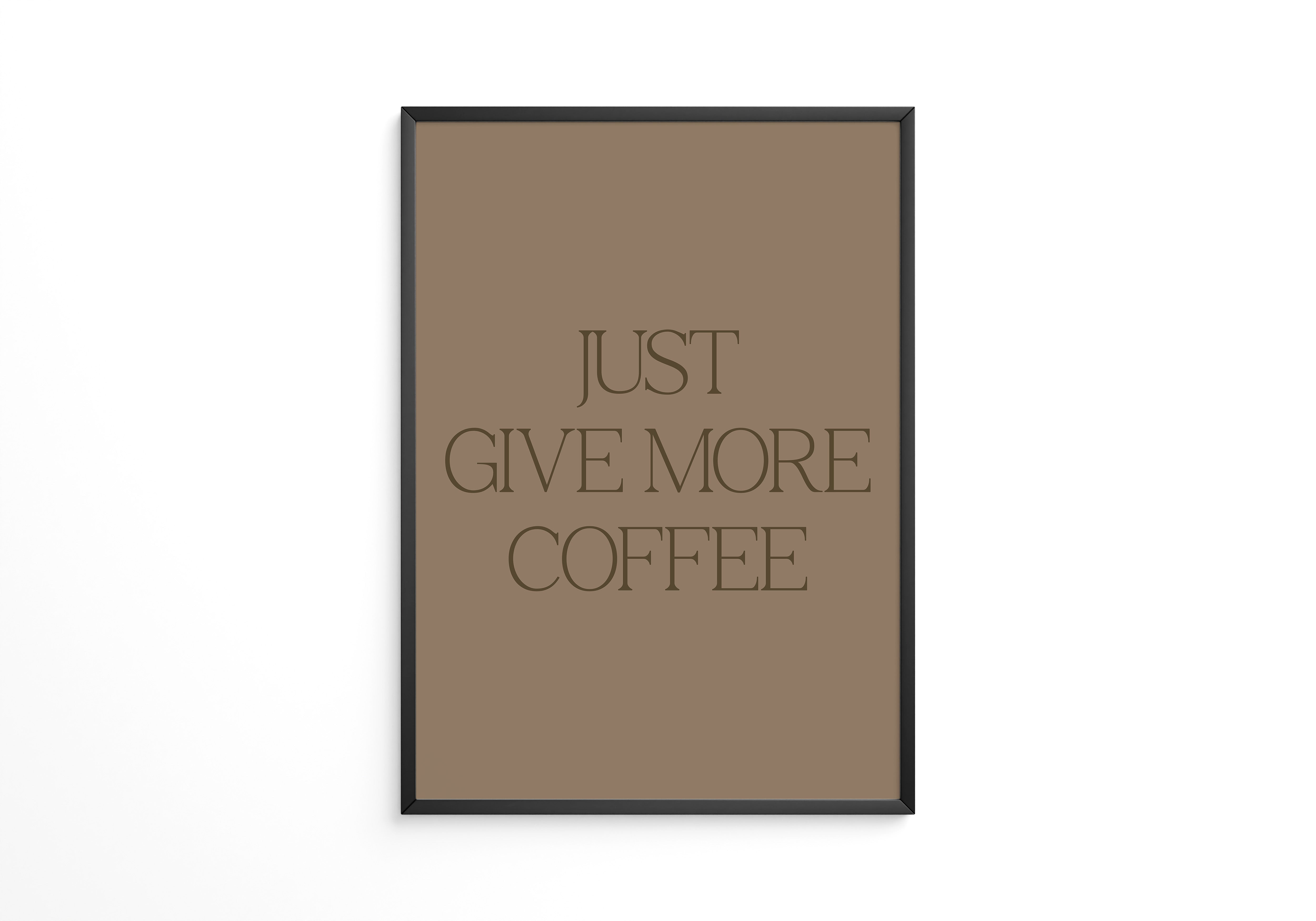 Kaffee Spruch Minimalistisch Braun