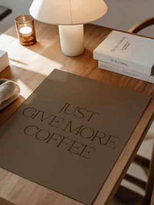 Kaffee Spruch Minimalistisch Braun