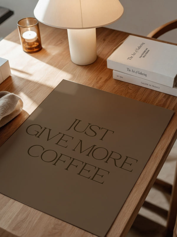 Kaffee Spruch Minimalistisch Braun