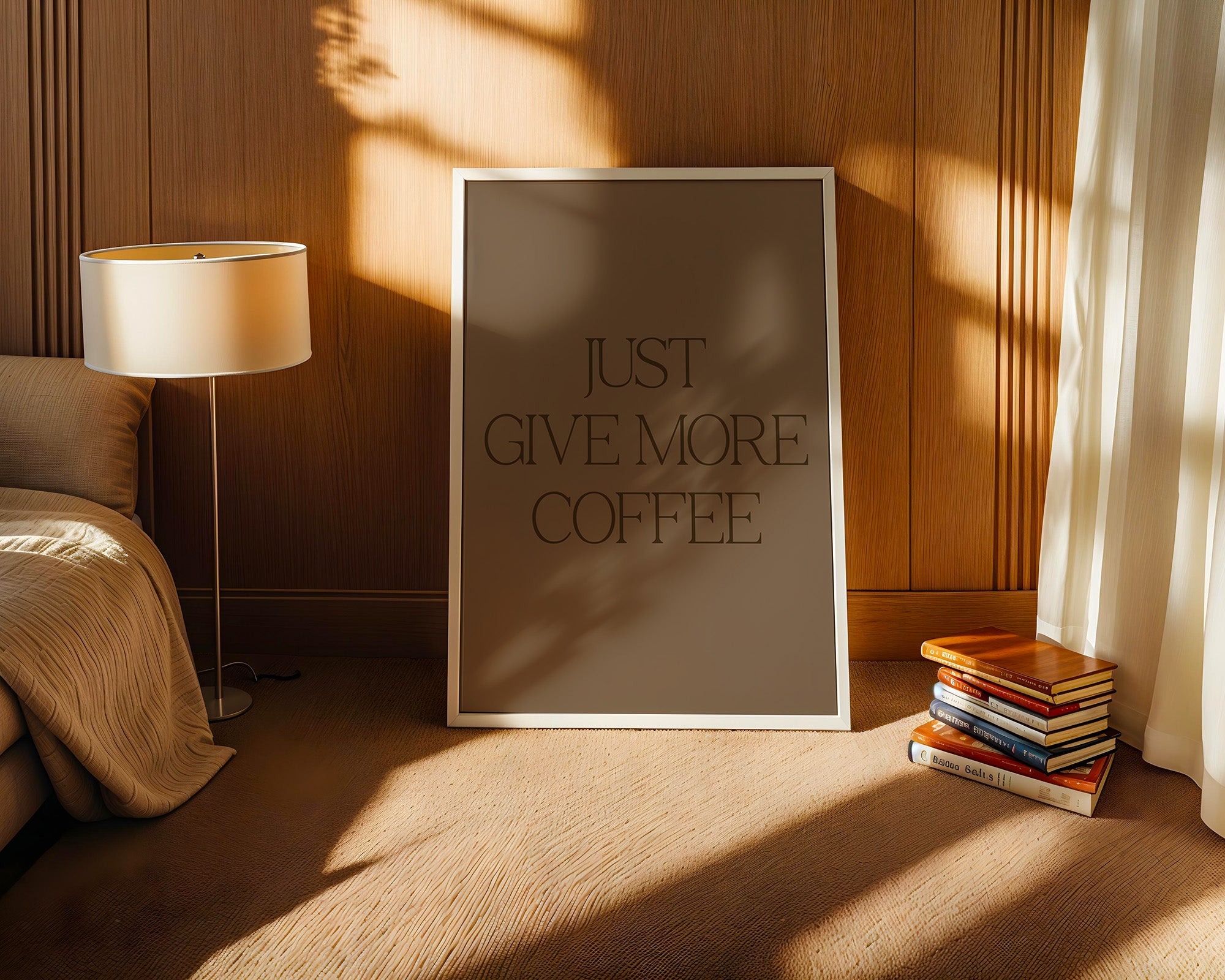 Kaffee Spruch Minimalistisch Braun