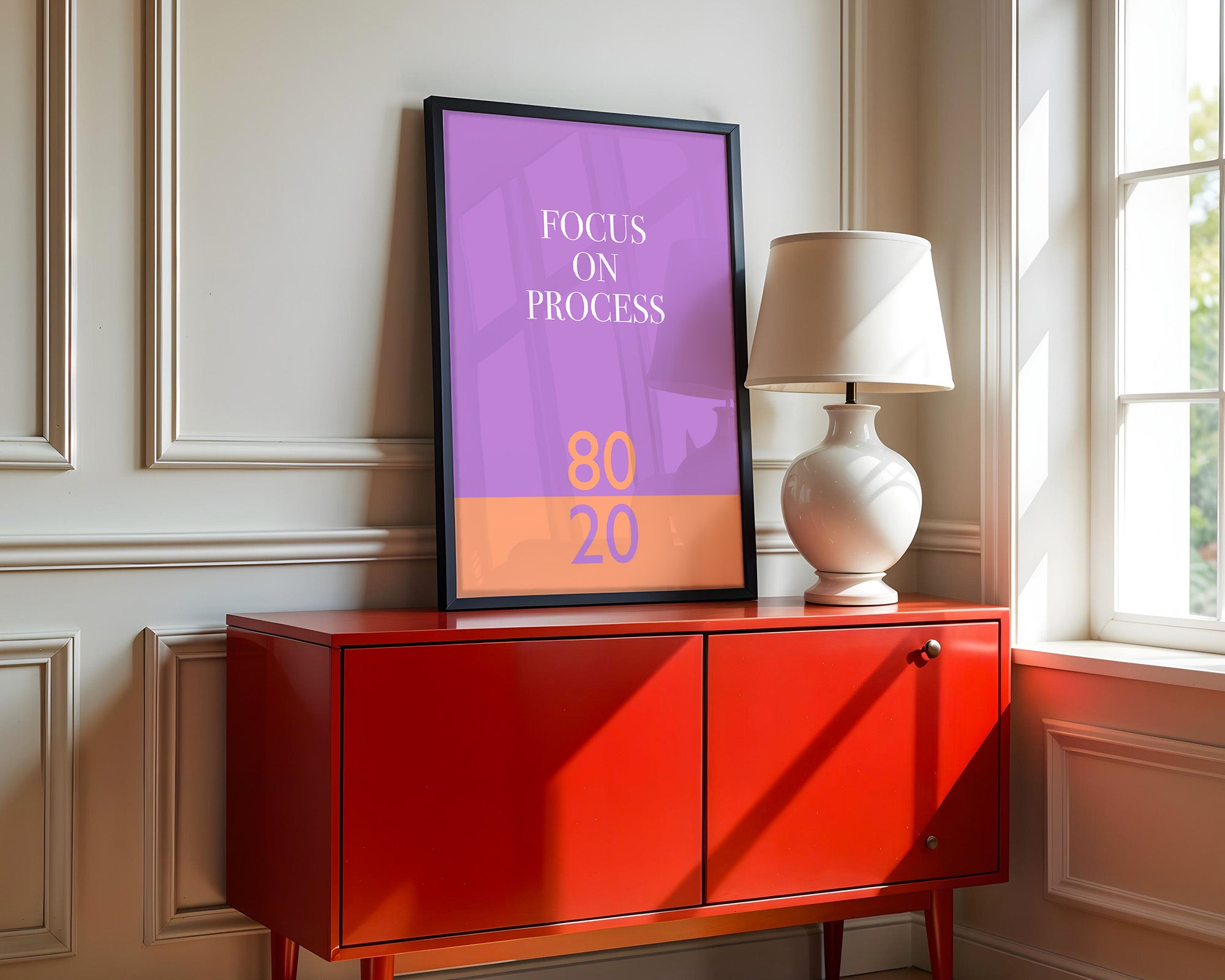 Fokus Prozess Lila Orange