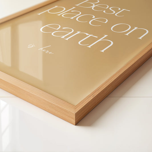 Beste Ort Erde Typografie