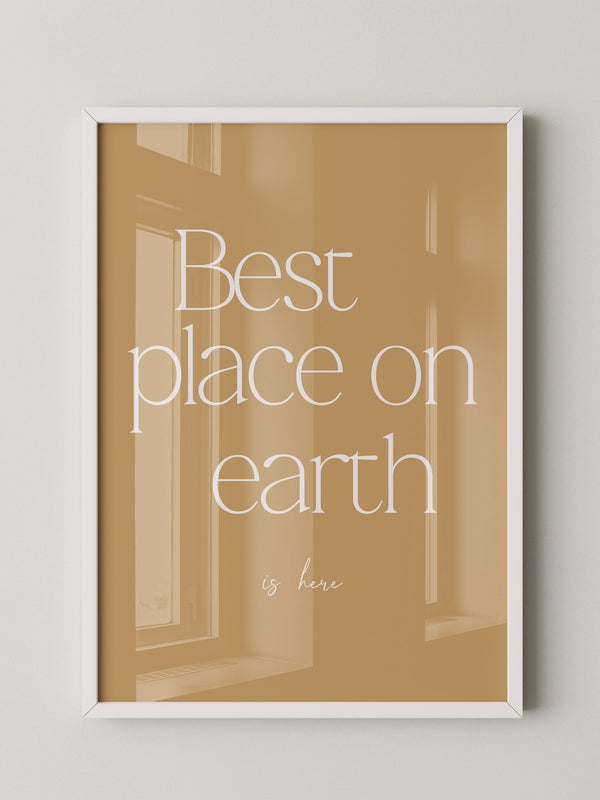 Beste Ort Erde Typografie