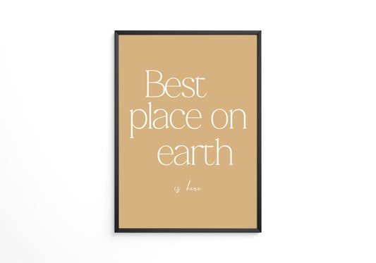 Beste Ort Erde Typografie