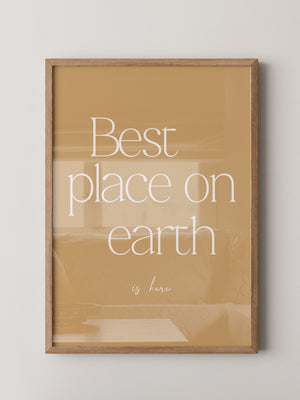Beste Ort Erde Typografie