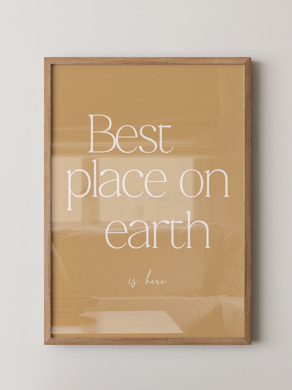 Beste Ort Erde Typografie