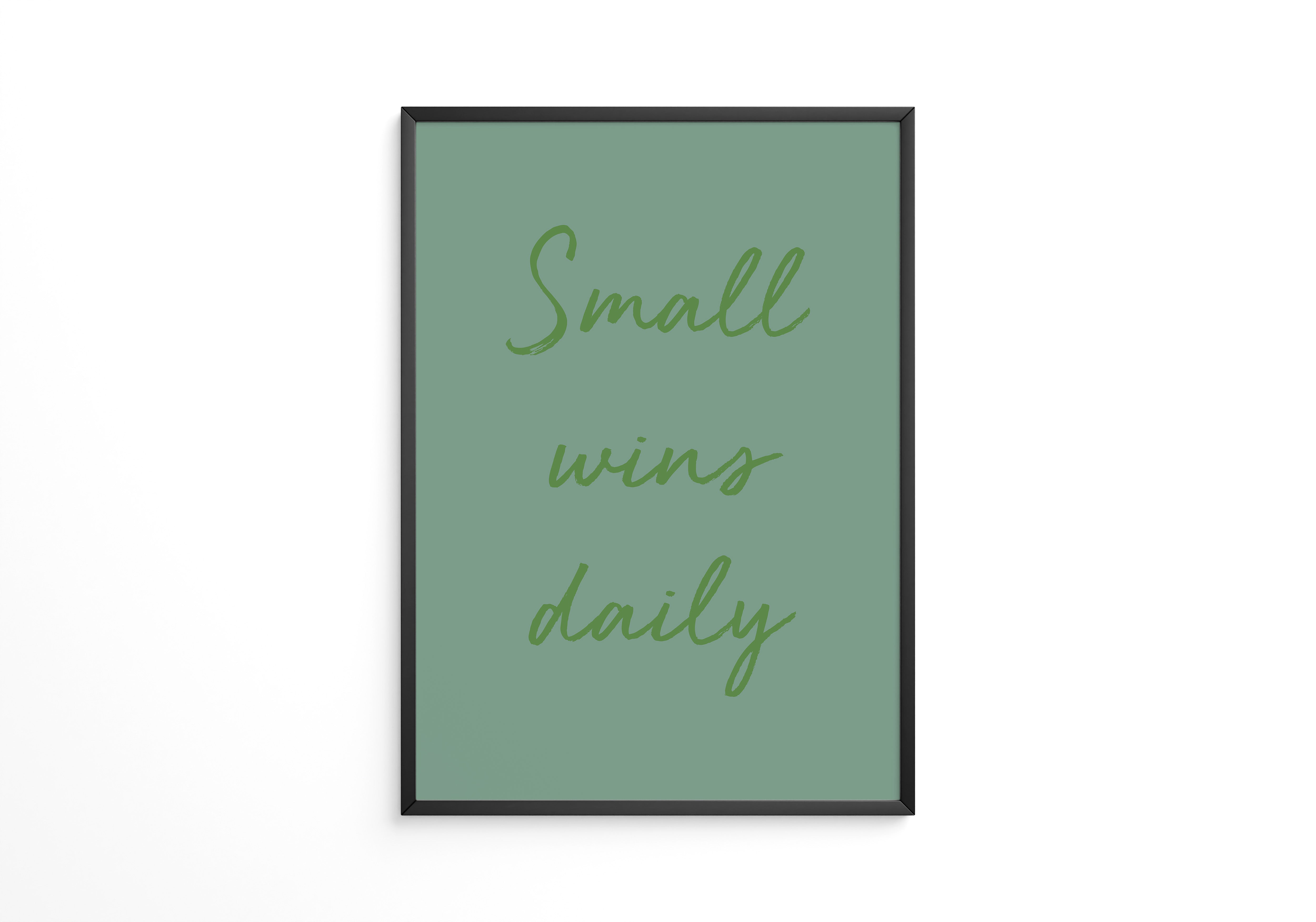 Motivationsspruch Grün Kalligrafie