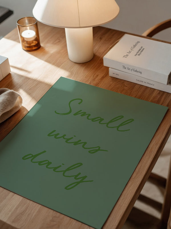 Motivationsspruch Grün Kalligrafie