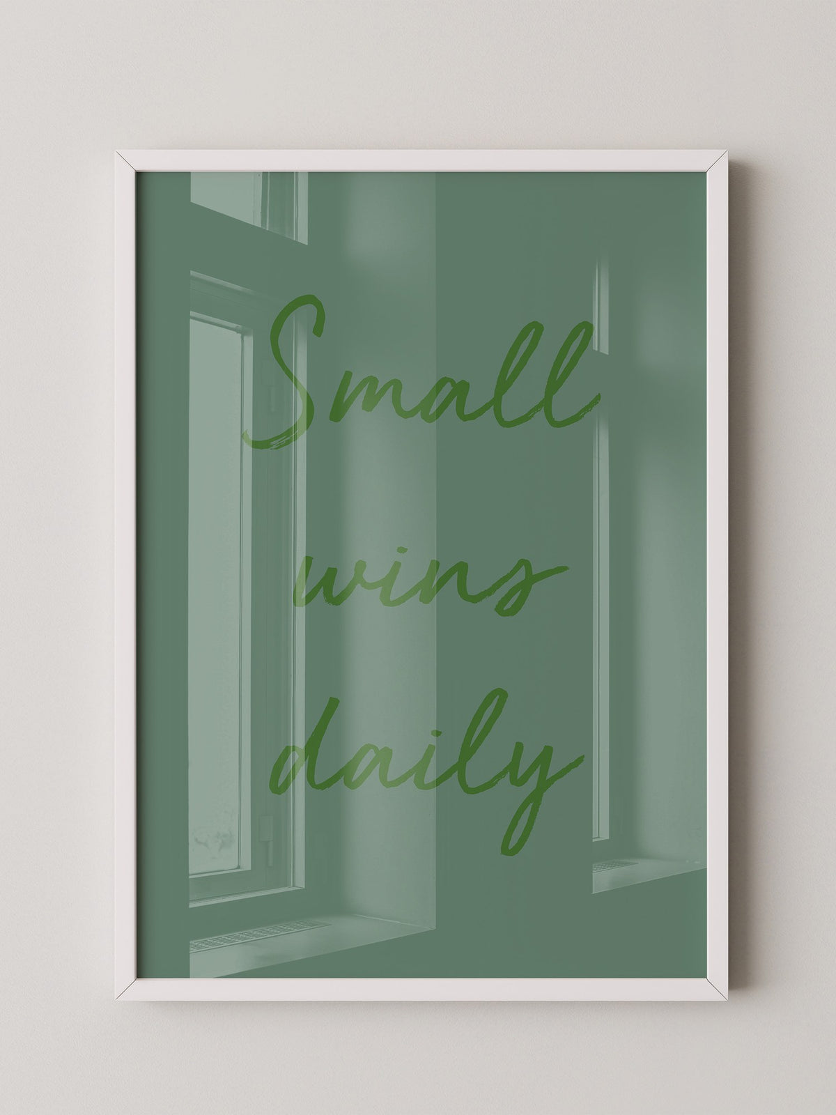 Motivationsspruch Grün Kalligrafie