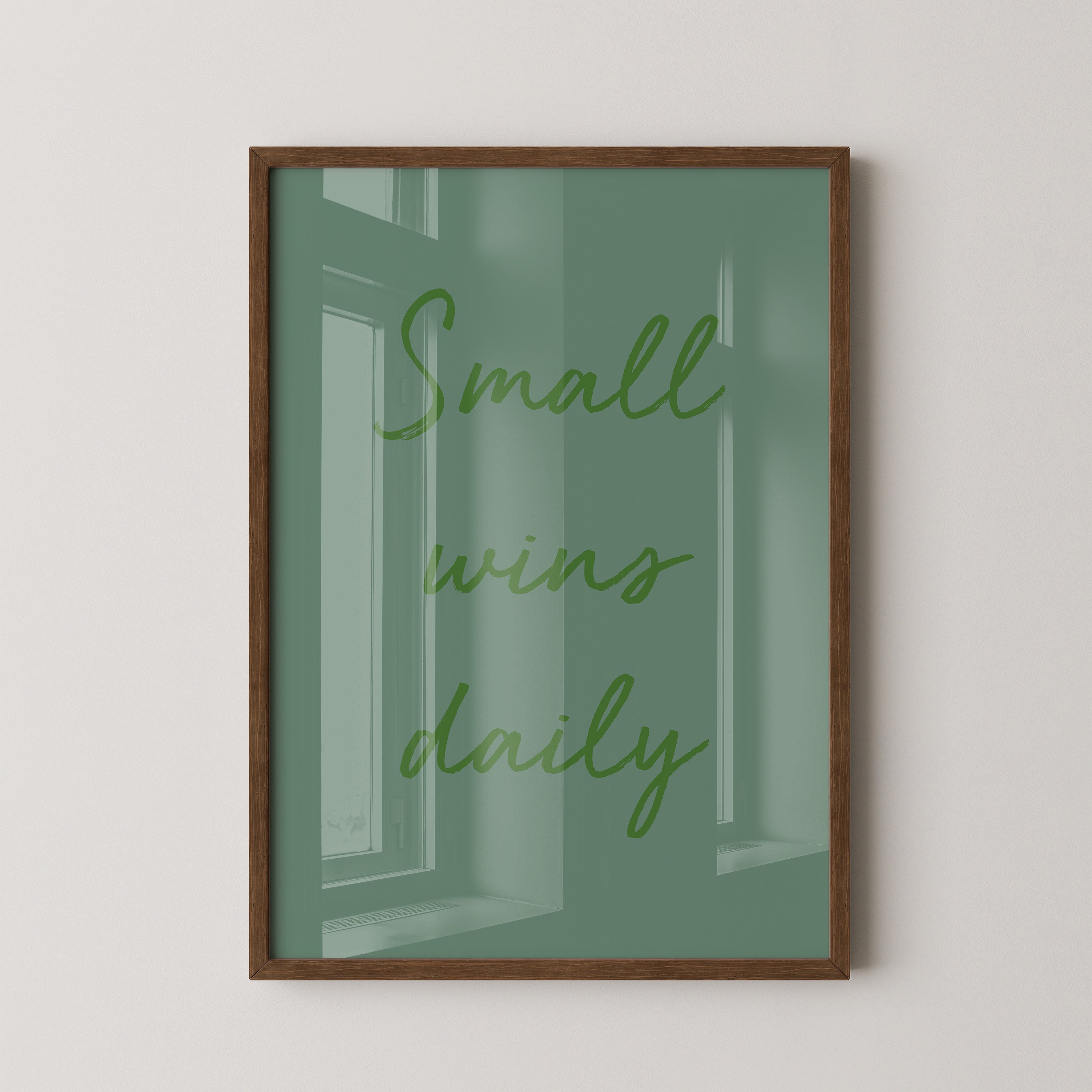 Motivationsspruch Grün Kalligrafie