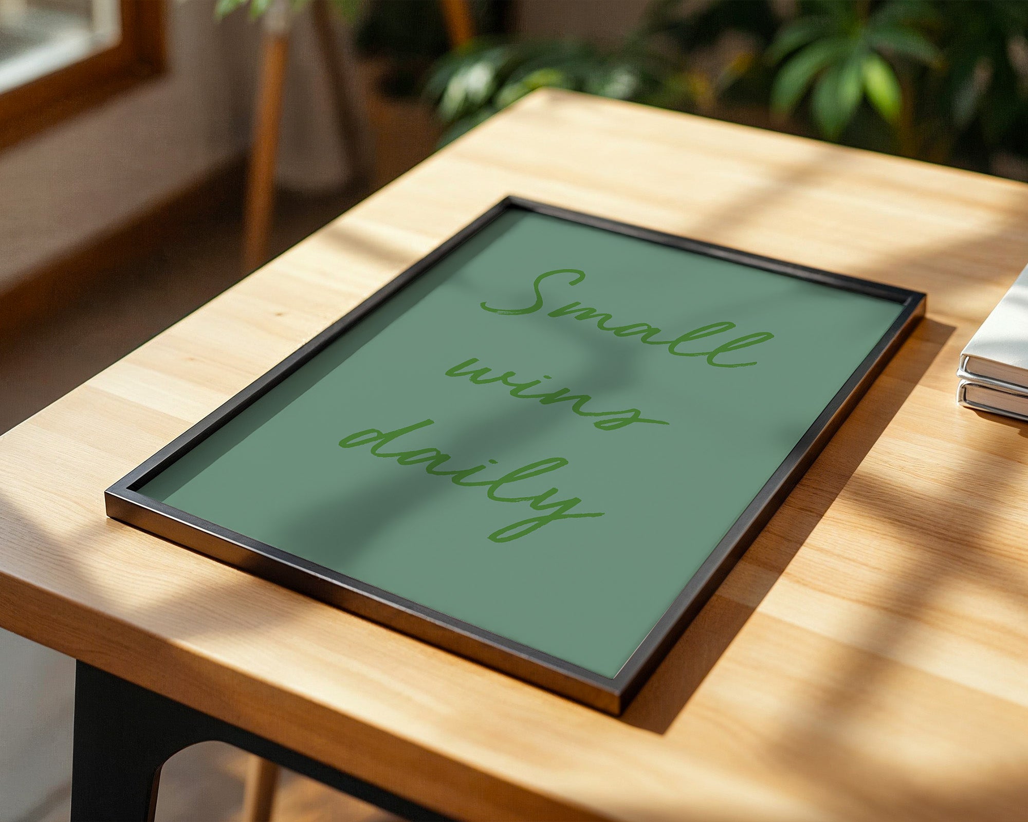 Motivationsspruch Grün Kalligrafie