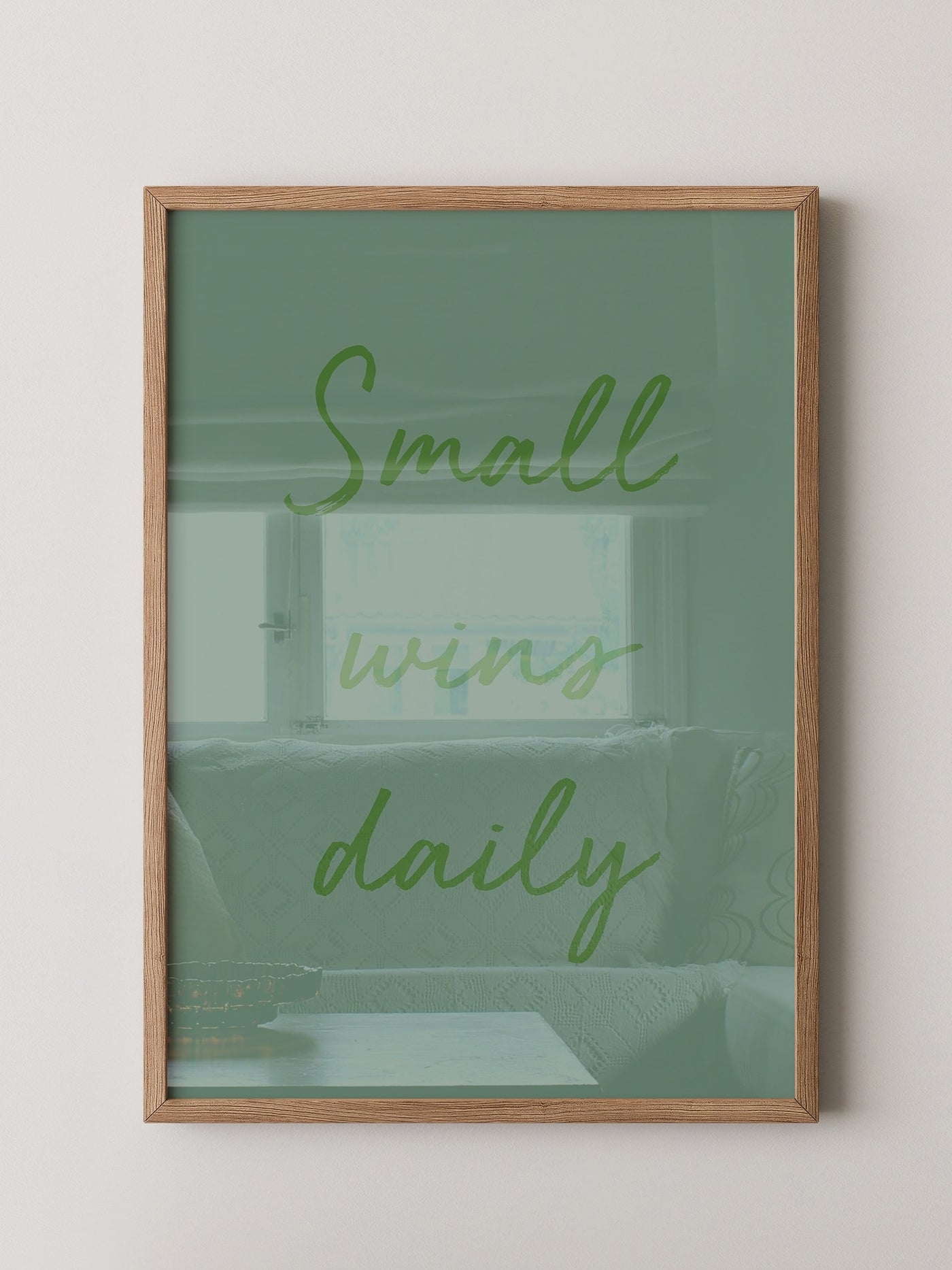 Motivationsspruch Grün Kalligrafie