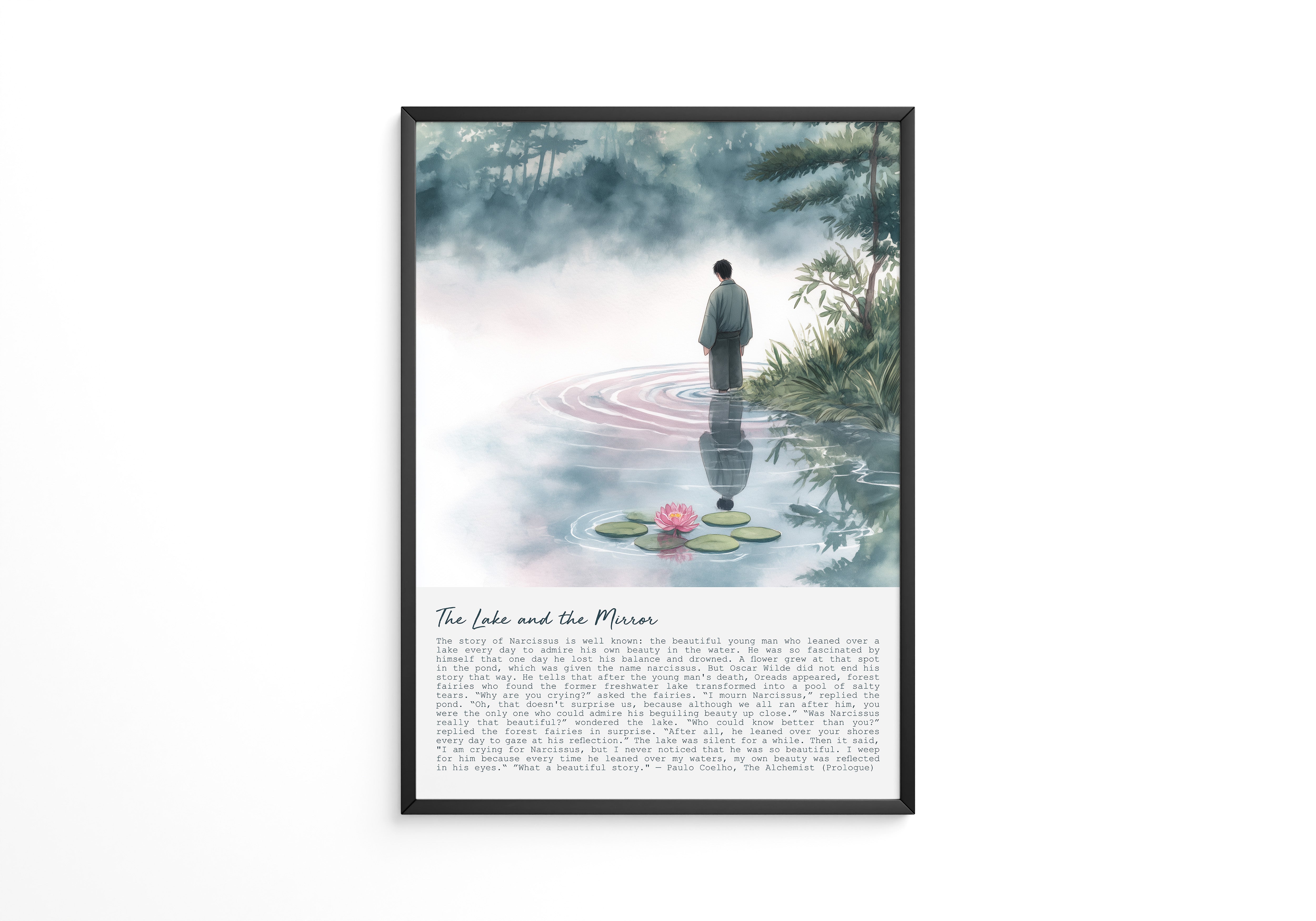 Mann See Reflexion pastellfarben