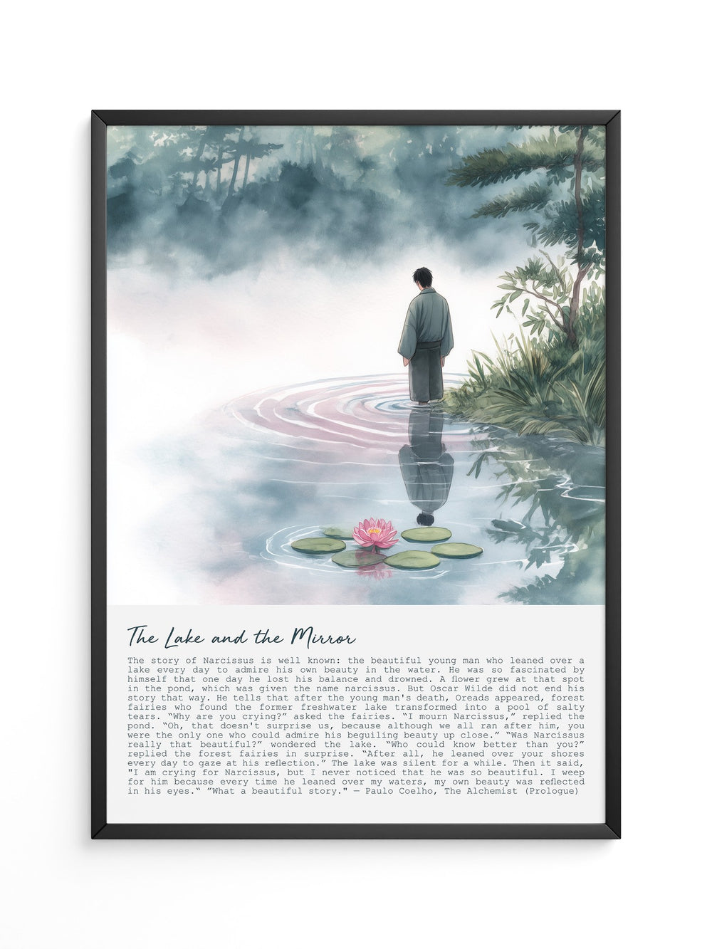 Mann See Reflexion pastellfarben