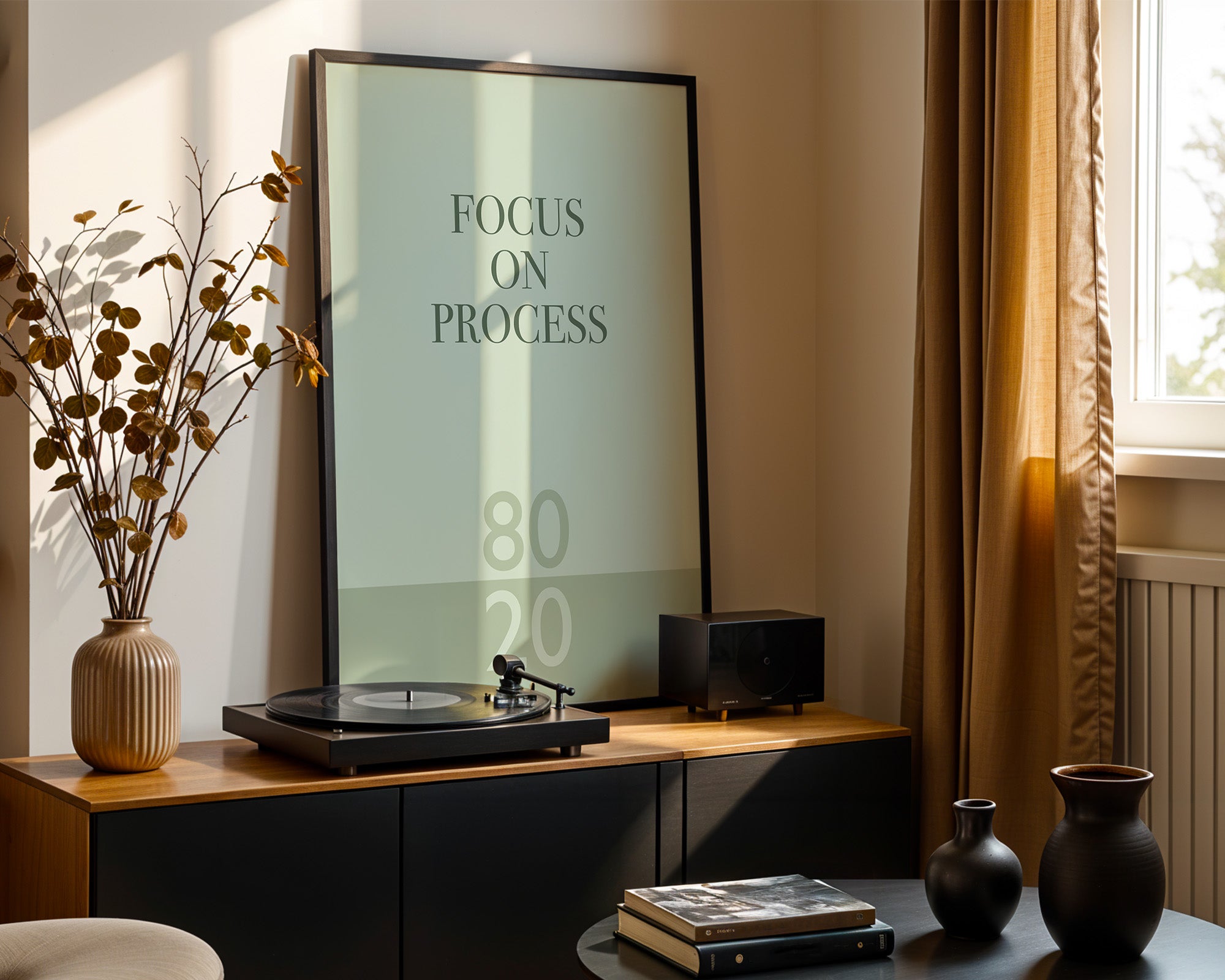 Minimalistisches Zitat Pastellgrün