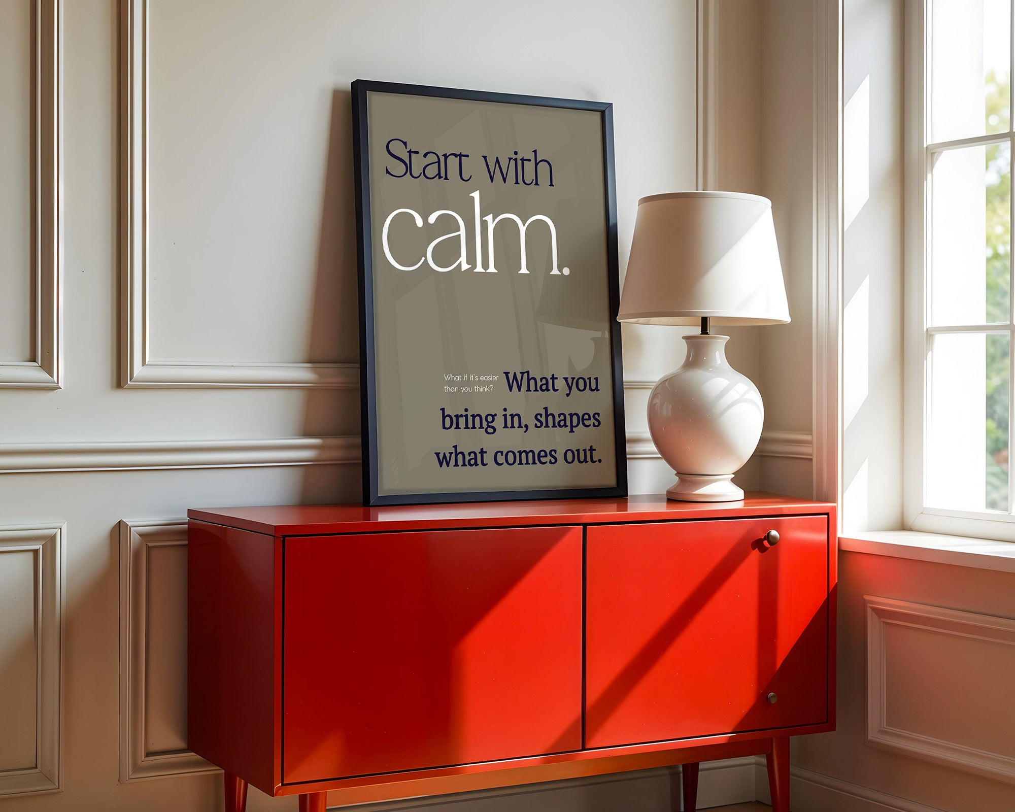 Calm Start Beige Typografie