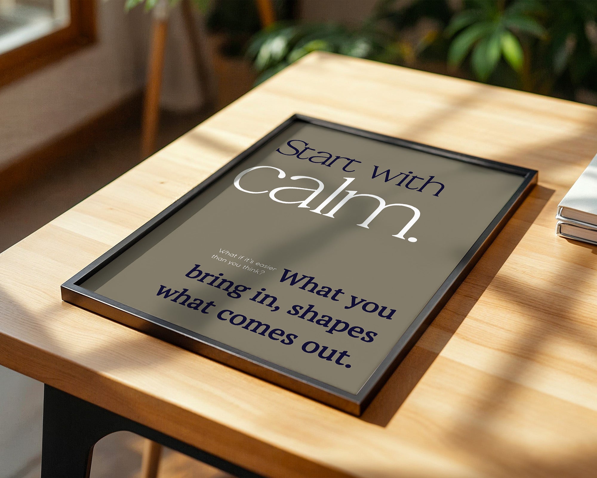 Calm Start Beige Typografie