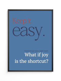 Keep it easy Typografie blau