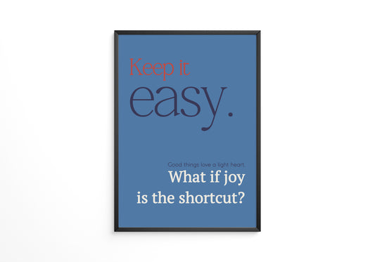 Keep it easy Typografie blau