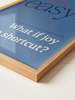 Keep it easy Typografie blau