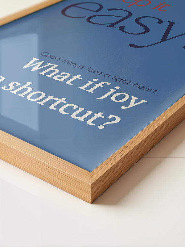 Keep it easy Typografie blau