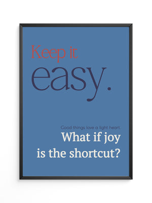 Keep it easy Typografie blau