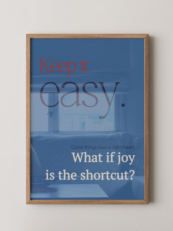 Keep it easy Typografie blau