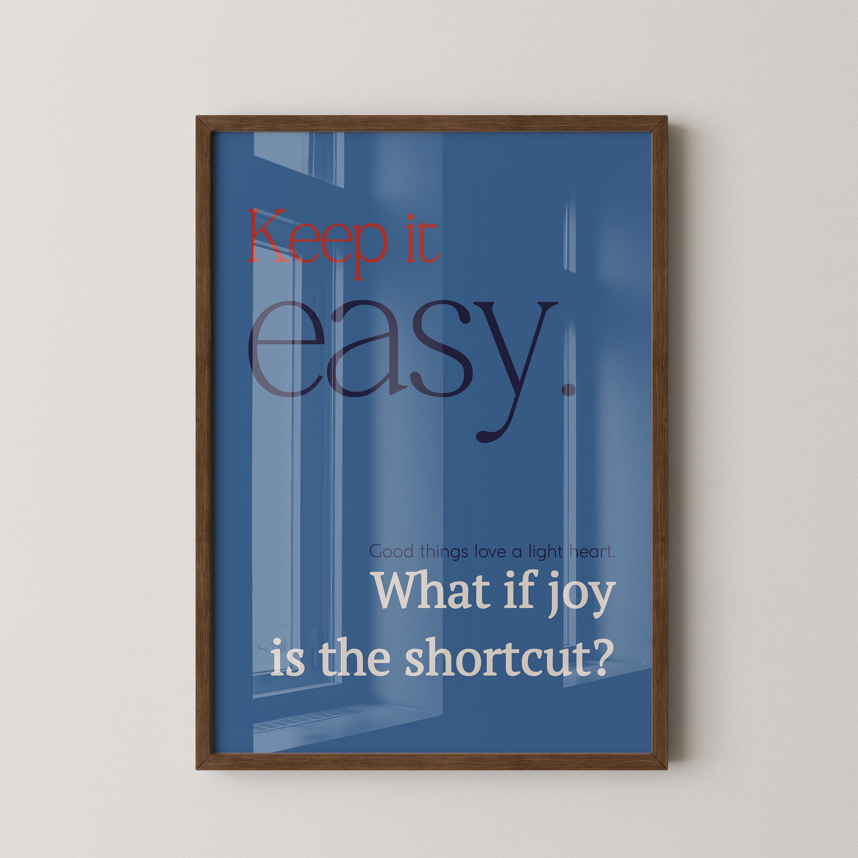 Keep it easy Typografie blau