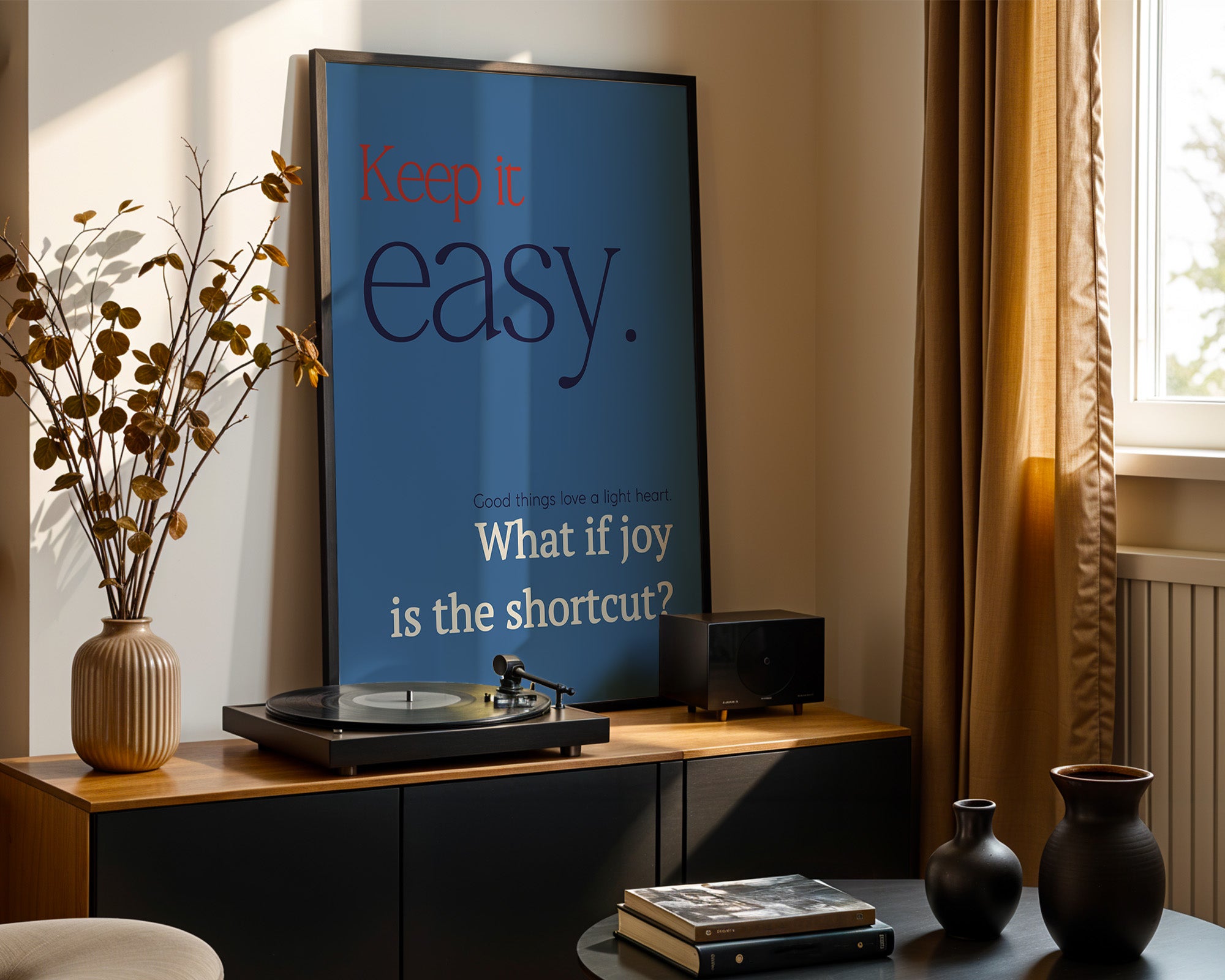 Keep it easy Typografie blau
