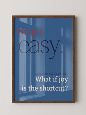 Keep it easy Typografie blau