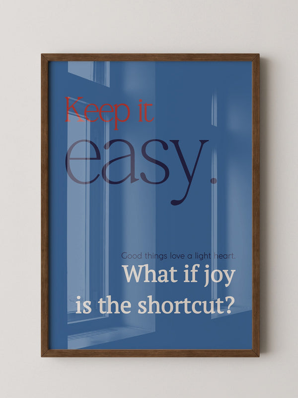 Keep it easy Typografie blau