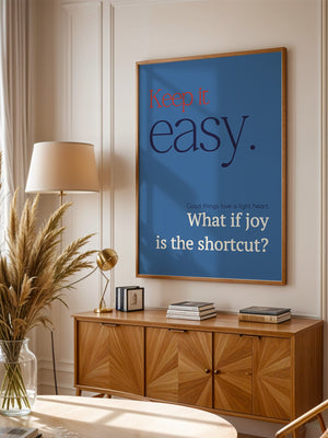 Keep it easy Typografie blau